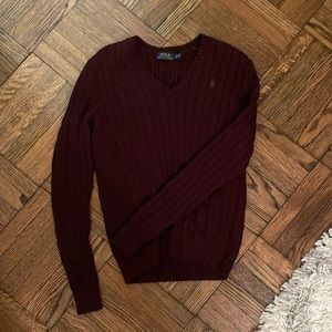 polo ralph lauren maroon sweater size small